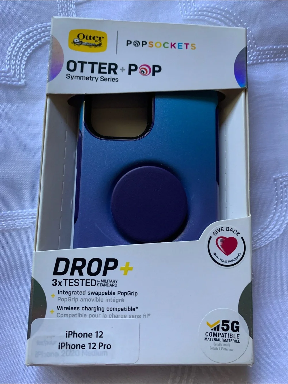 hotterPop Drop+ Case with PopGrip for iPhone 12 / 12 Pro - Blue Purple Ombre